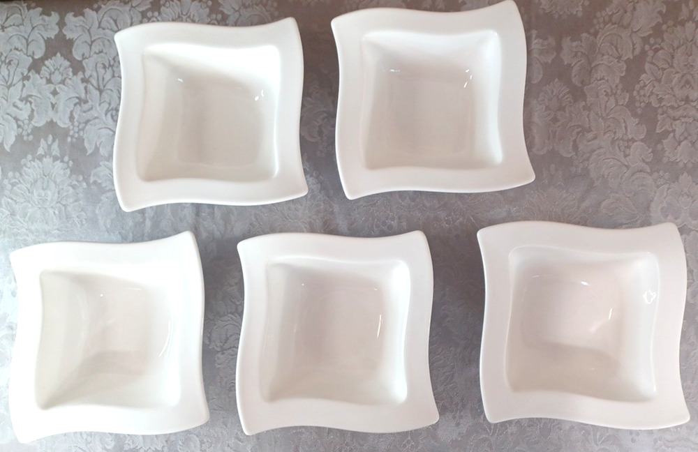 5 Villeroy & Boch New Wave 1748 7" Bowls Germany Porcelain Set RARE